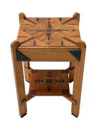 Art Deco Amsterdamse School Two-Tier Side Table with Marquetry 1920s